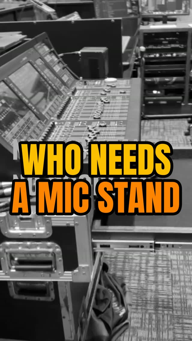Mic stands are more of a suggestion anyways. #tourlife #audioengineering #stagesetup #behindthescenes